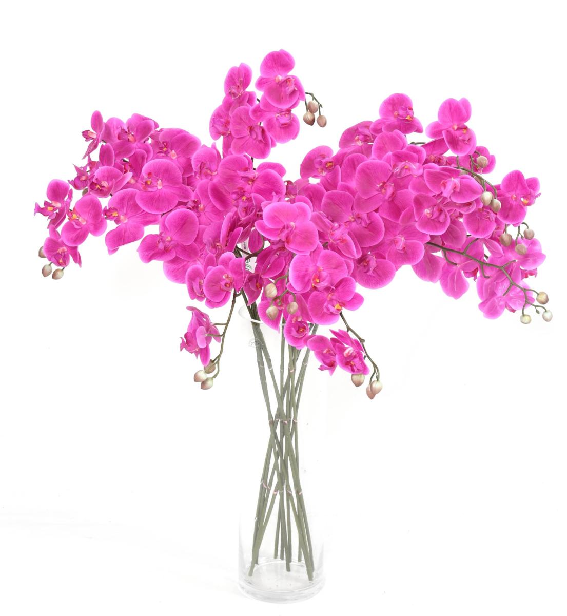 Orchidée artificielle Phalaenopsis 9 fleurs - création bouquet - H.98cm fuchsia