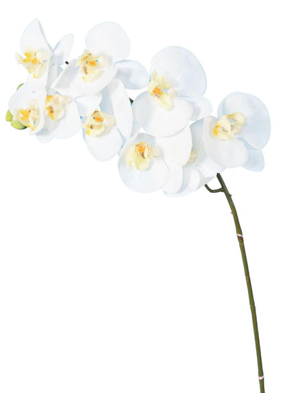 Orchidée artificielle Phalaenopsis 9 fleurs - création bouquet - H.98 cm blanc