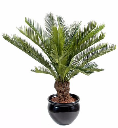 Palmier artificiel Cycas tronc - plante intérieur extérieur - H.90cm vert