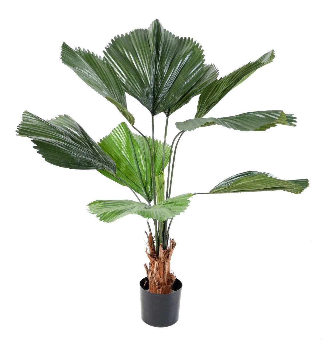 Palmier artificiel Licuala grandis - plante artificielle d'intérieur - H.120cm vert