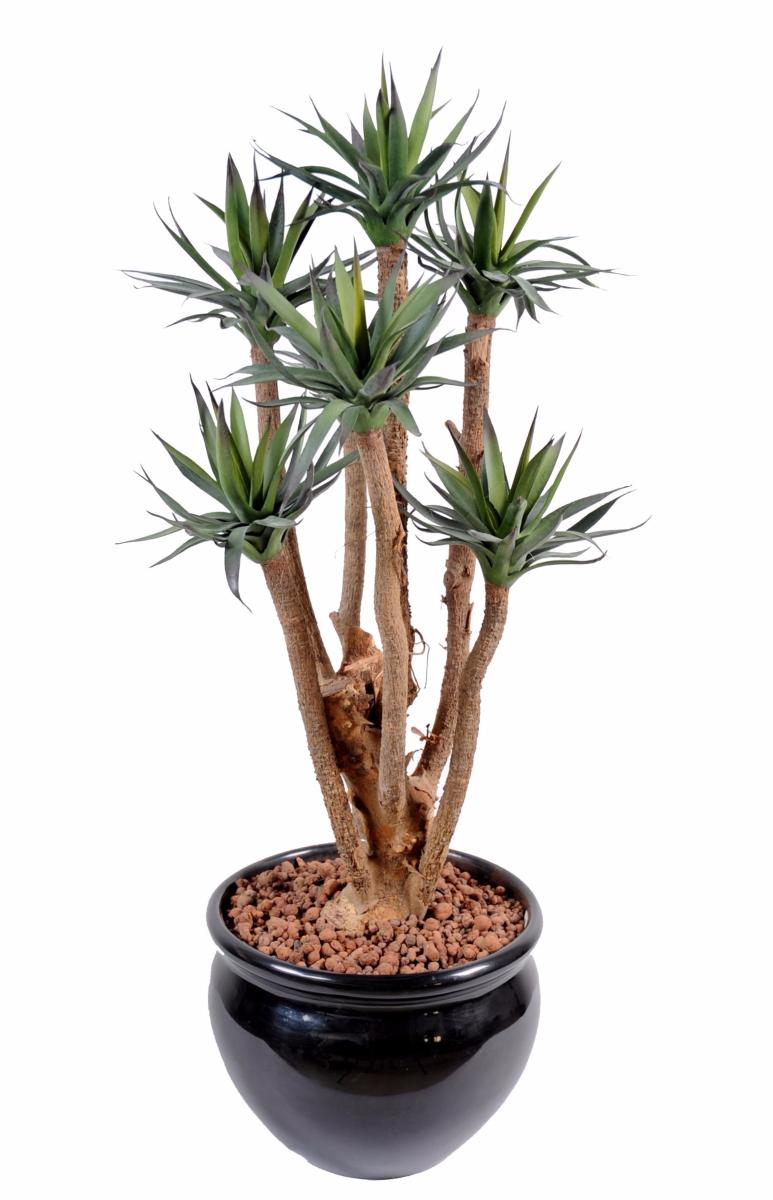 Plante artificielle Agave 7 troncs - succulente pour intérieur - H.72cm vert