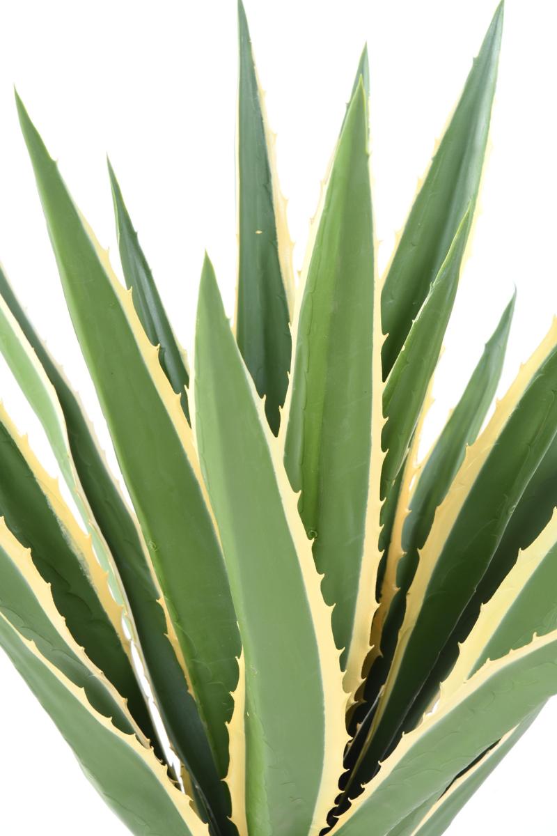 Plante artificielle Agave Furcraea - intérieur extérieur - H.110cm vert jaune