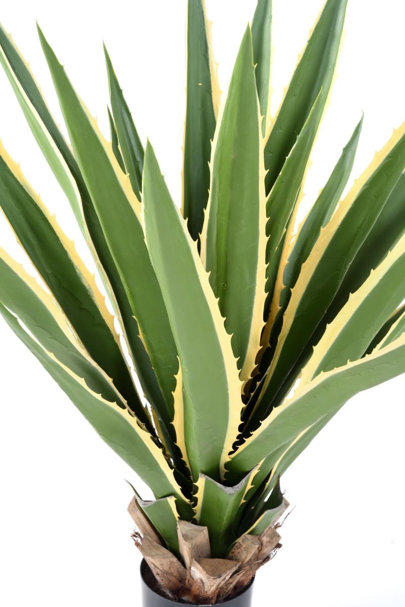 Plante artificielle Agave Furcraea - intérieur extérieur - H.110cm vert jaune