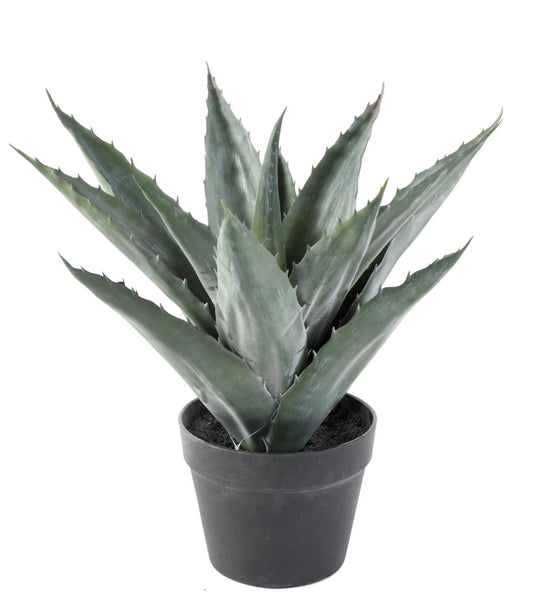 Plante artificielle Agave en pot - extérieur intérieur - H.43cm vert