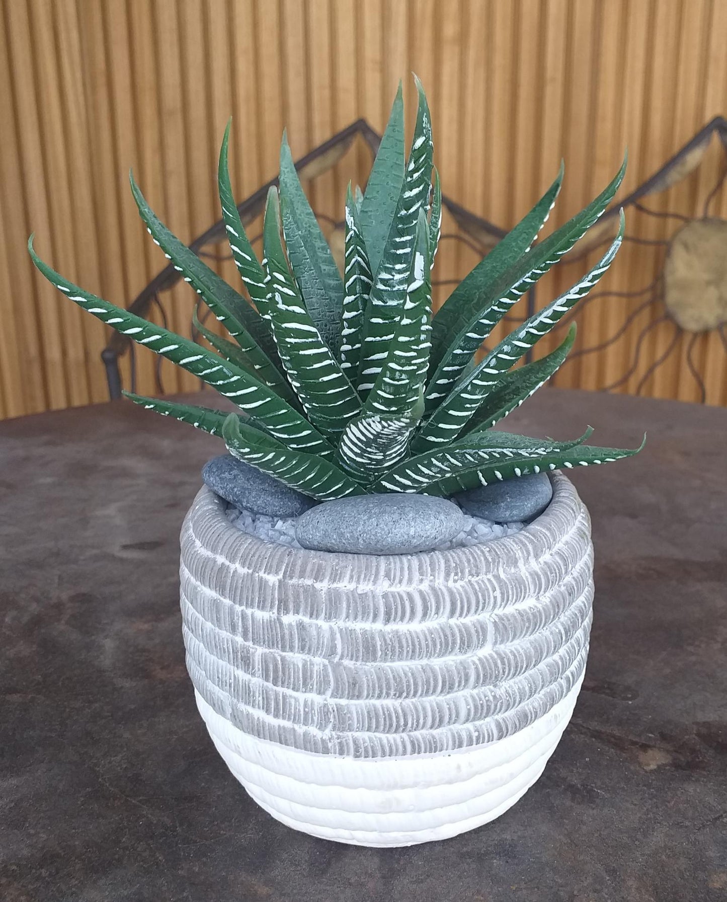 Plante artificielle Aloe en piquet - cactus artificiel intérieur - H.15cm vert