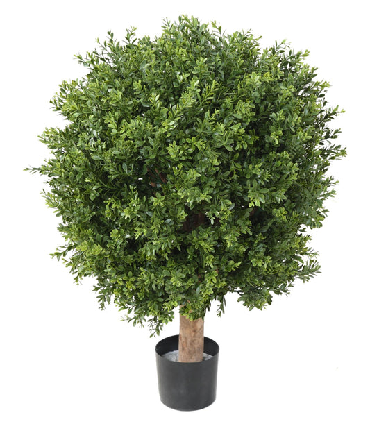 Plante artificielle Buis boule RED DAY UV - topiaire pour extérieur - H.100cm vert