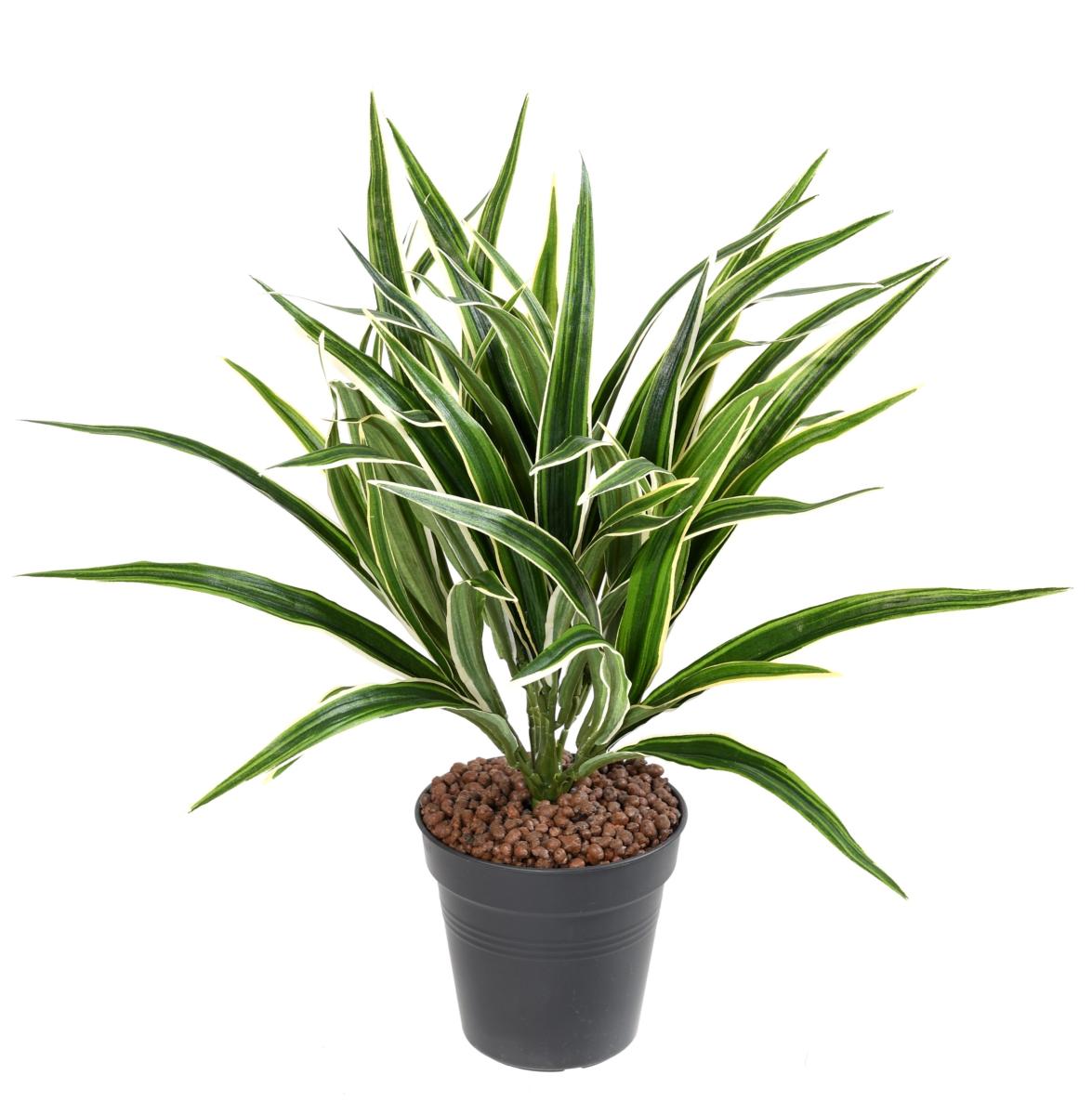 Plante artificielle Chlorophytum buisson en piquet - intérieur - H.42cm panaché