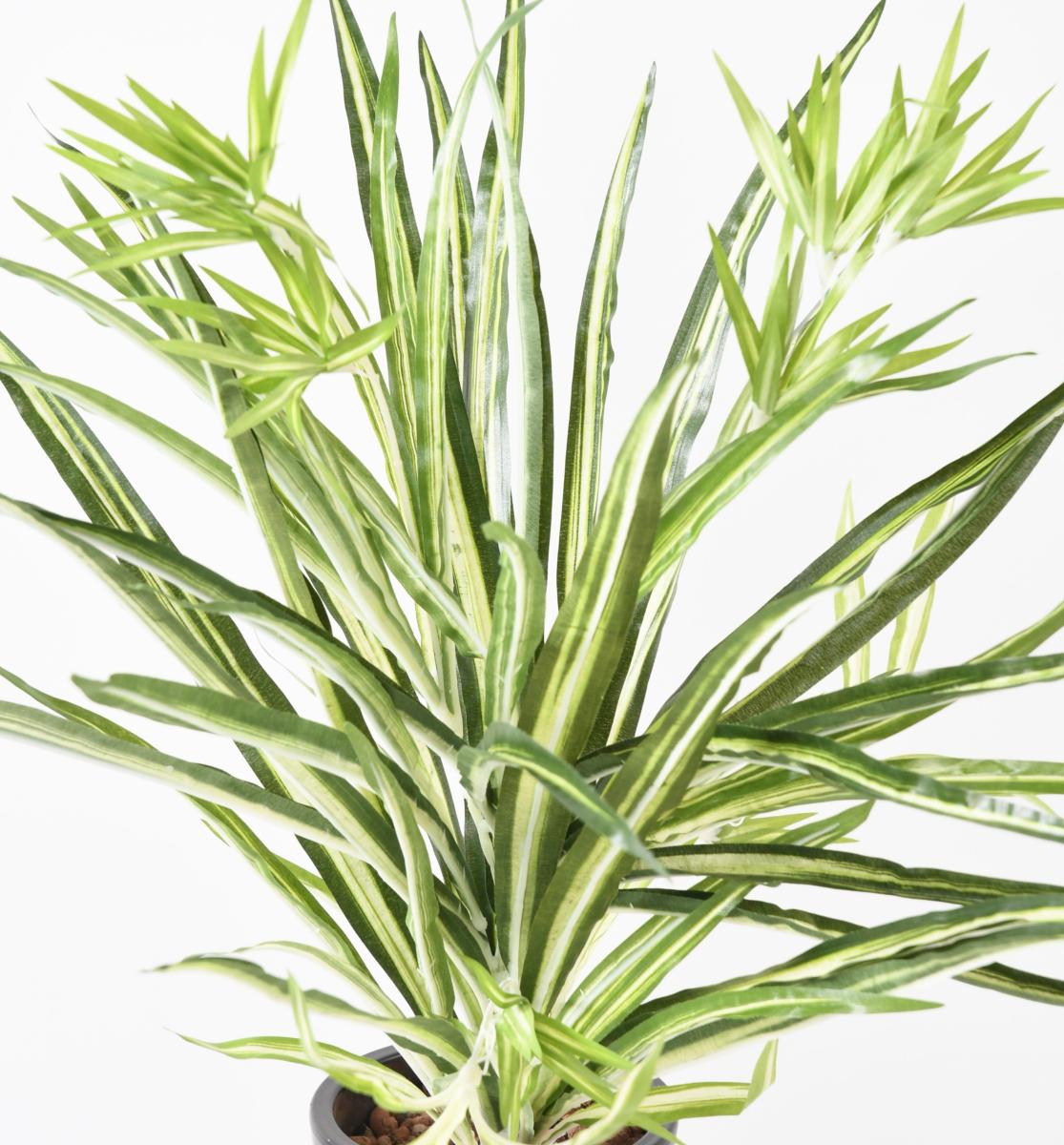 Plante artificielle Chlorophytum en piquet - déco d'intérieur - H.65cm vert blanc