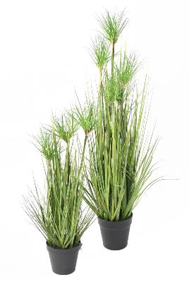 Plante artificielle Chrysopogon en pot - Graminée pour intérieur - H. 60cm