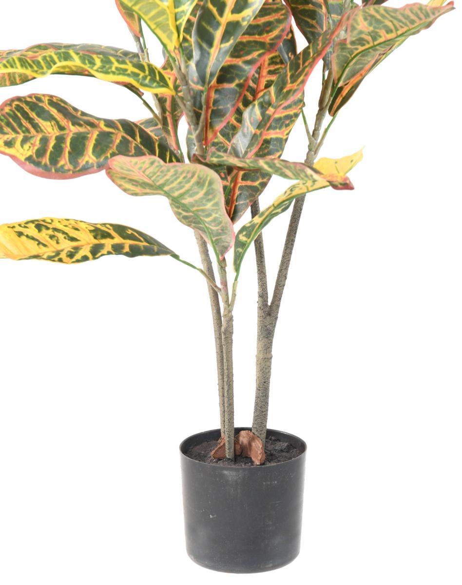 Plante artificielle Croton - arbuste d'intérieur - H.100cm vert rouge jaune