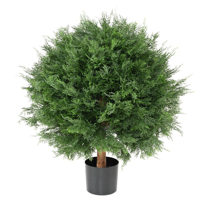 Plante artificielle Cyprès Lawson boule UV - intérieur extérieur - H.90cm