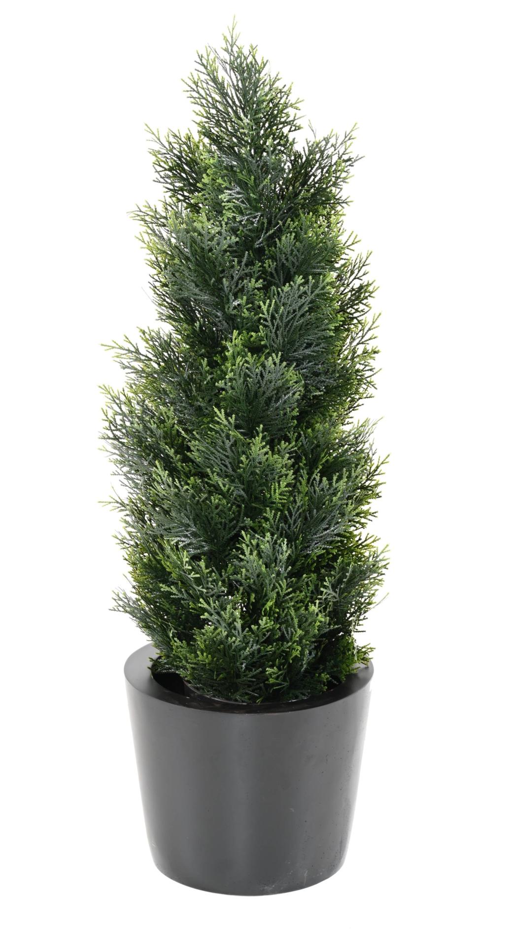 Plante artificielle Cypres UV résistant - intérieur extérieur - H.90cm vert