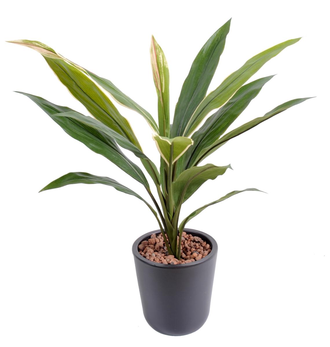 Plante artificielle Dracaena Cordyline en piquet - intérieur - H.60 cm vert jaune