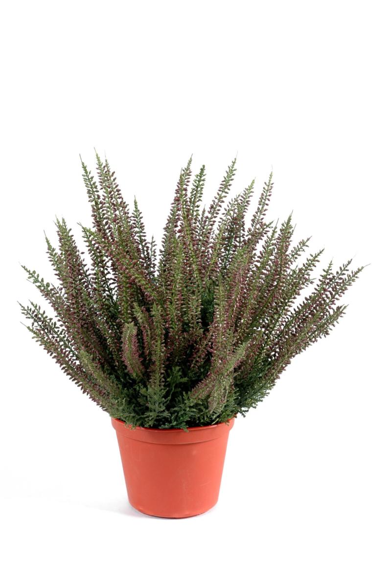 Plante artificielle Fleurie Bruyère plastique en pot - intérieur extérieur - H.35cm rose