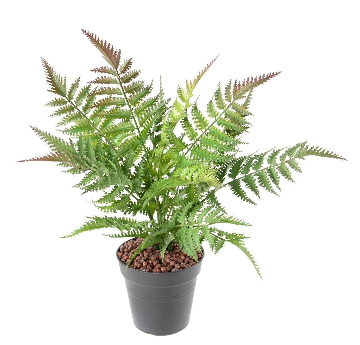 Plante artificielle Fougère plastique en piquet - décoration d'intérieur - H.45cm vert