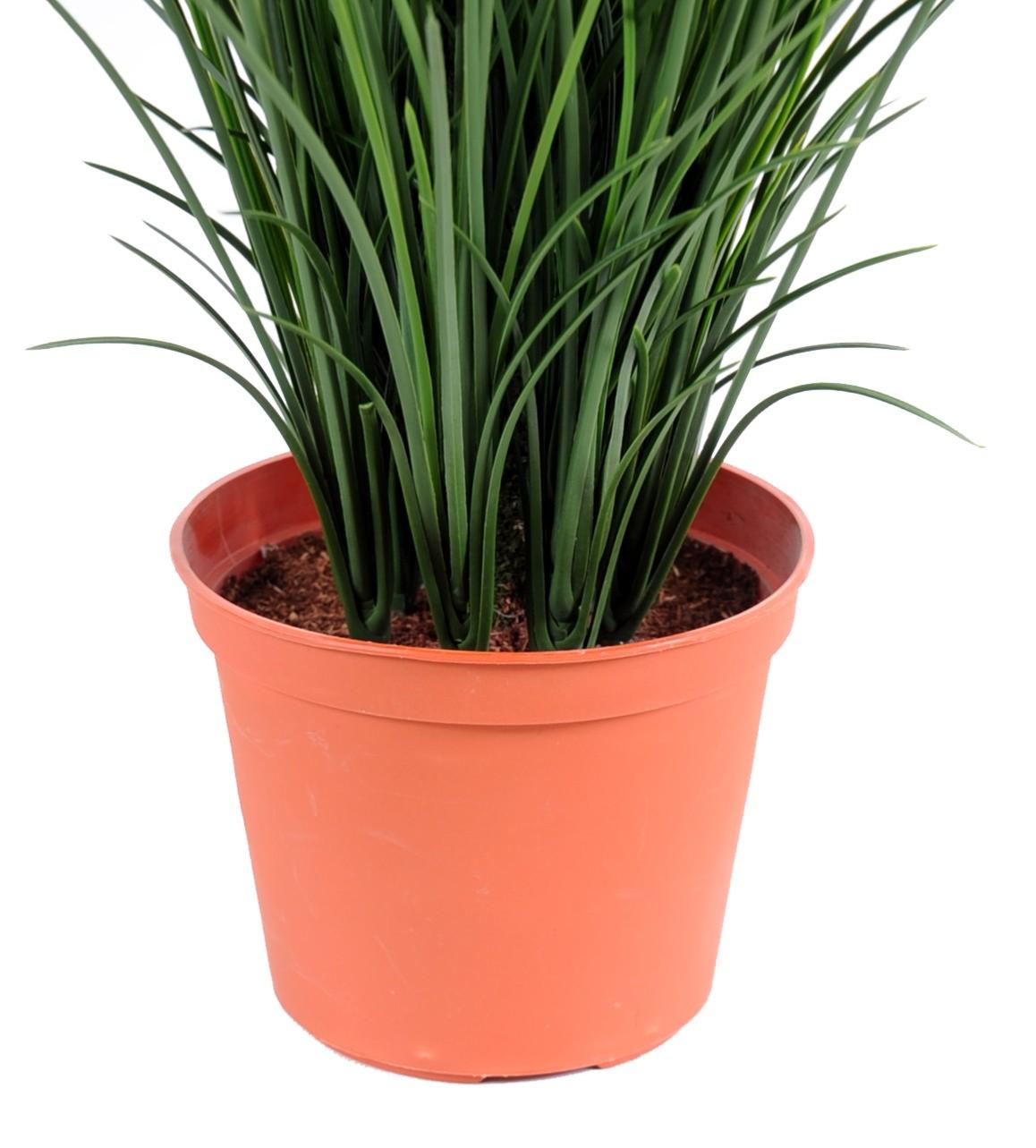 Plante artificielle Herbe fine en pot - intérieur extérieur - H.60cm vert