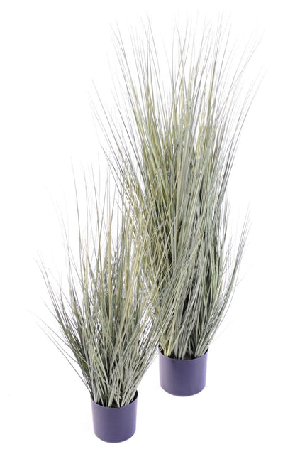 Plante artificielle Herbe luxe Onion Grass en pot - intérieur - H. 75 cm vert gris