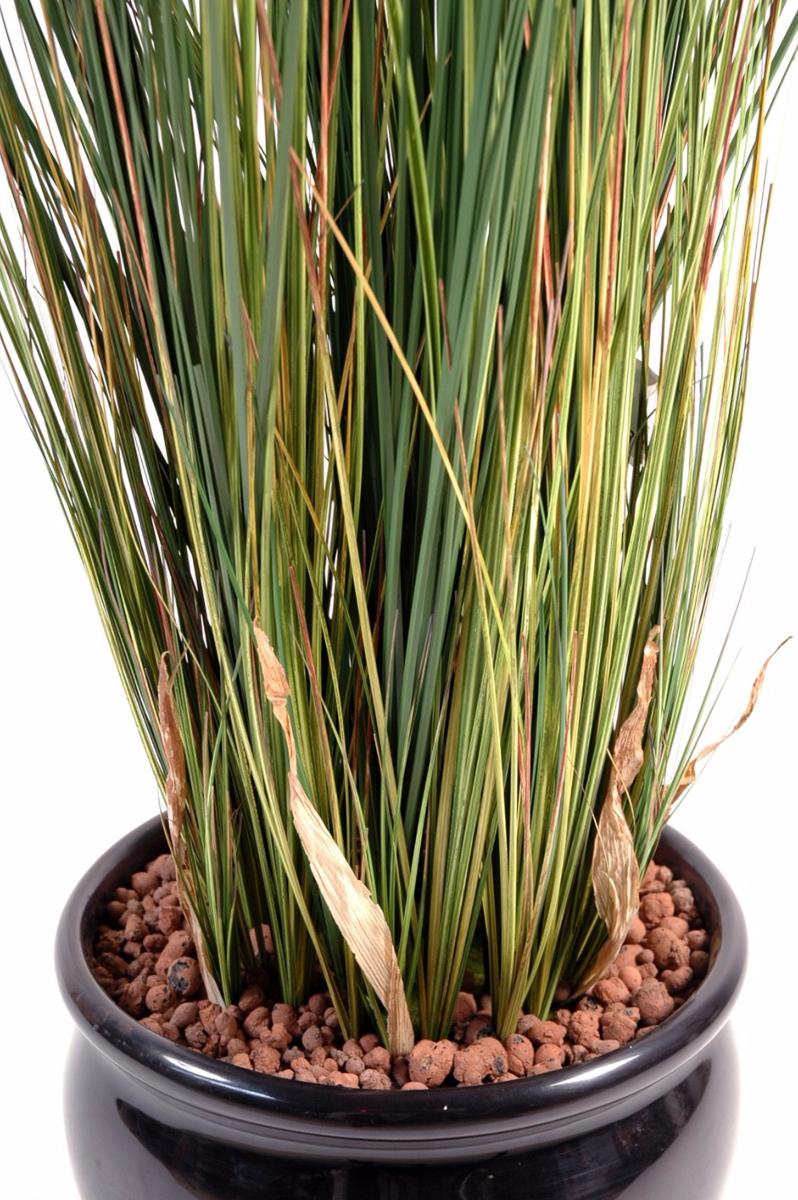 Plante artificielle Herbe luxe Onion Grass en pot - intérieur - H. 95cm vert jaune