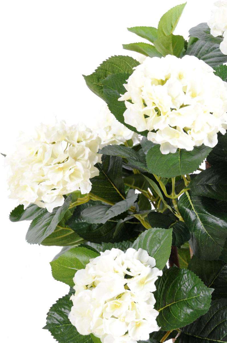 Plante artificielle Hortensia buisson - fleurs pour intérieur - H.80cm blanc