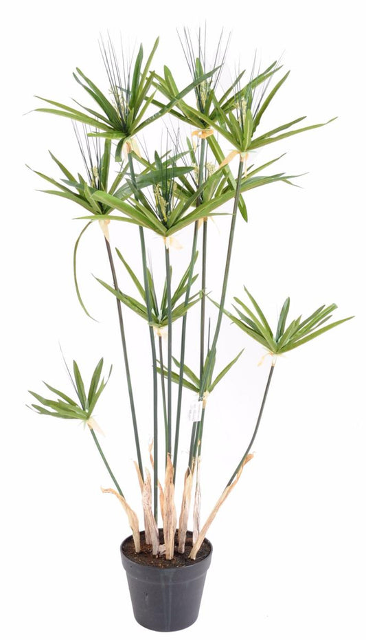 Plante artificielle Papyrus Alternifolius en pot - intérieur - H. 100cm vert