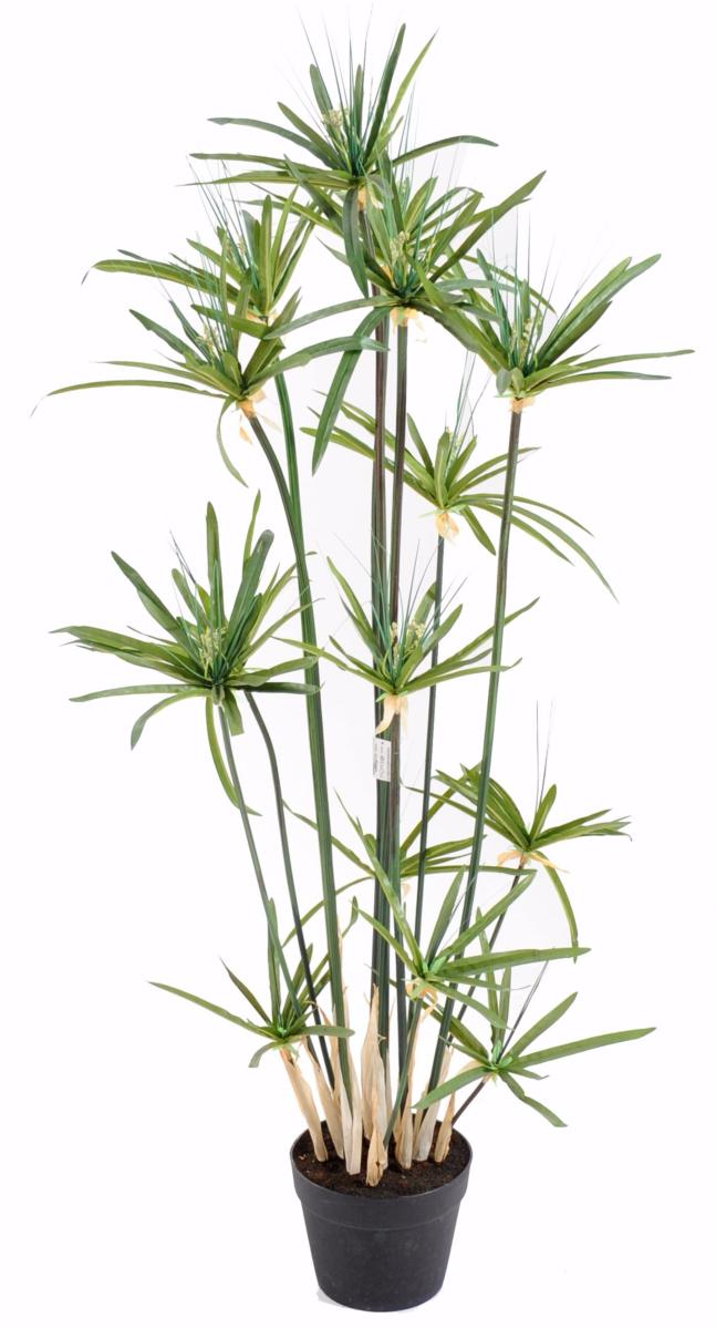 Plante artificielle Papyrus Alternifolius en pot - intérieur - H. 125cm vert