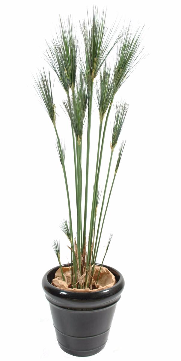 Plante artificielle Papyrus Cyperus du Nil en pot - intérieur - H. 125cm vert