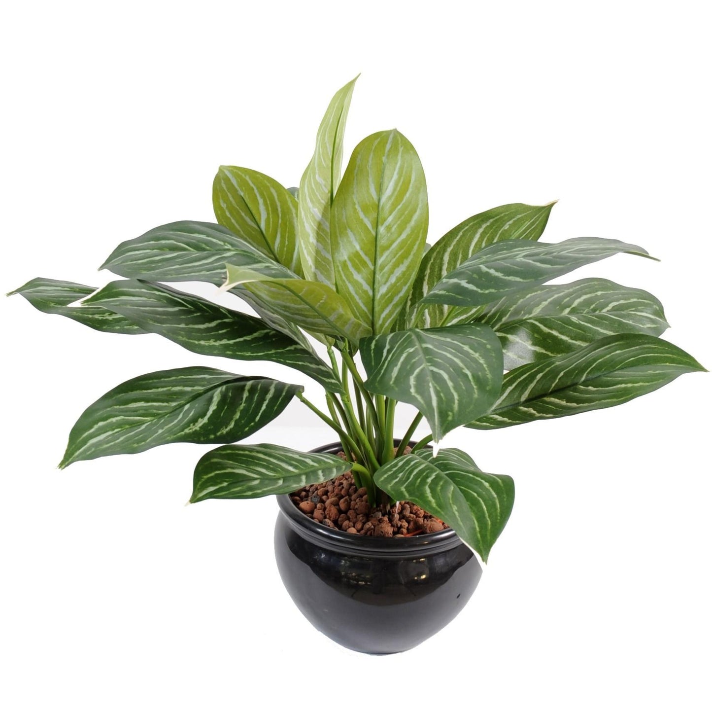 Plante artificielle Xanthosoma en pot - plante verte d'intérieur - H.45cm panaché