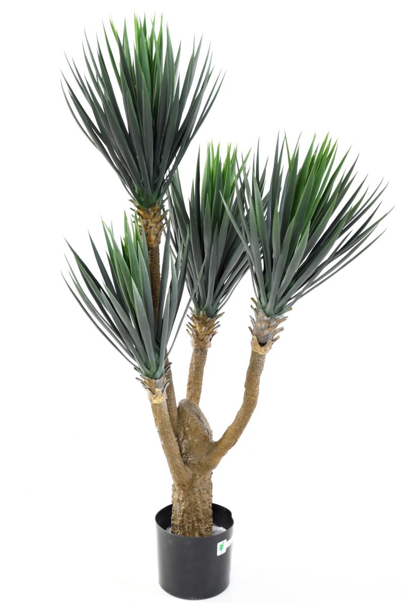 Plante artificielle Yucca Baby 4 têtes - décoration pour intérieur - H.120cm