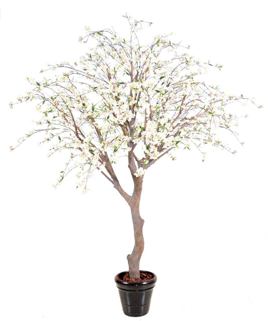 Plante artificielle fleurie Cerisier new large - intérieur - H.280cm blanc