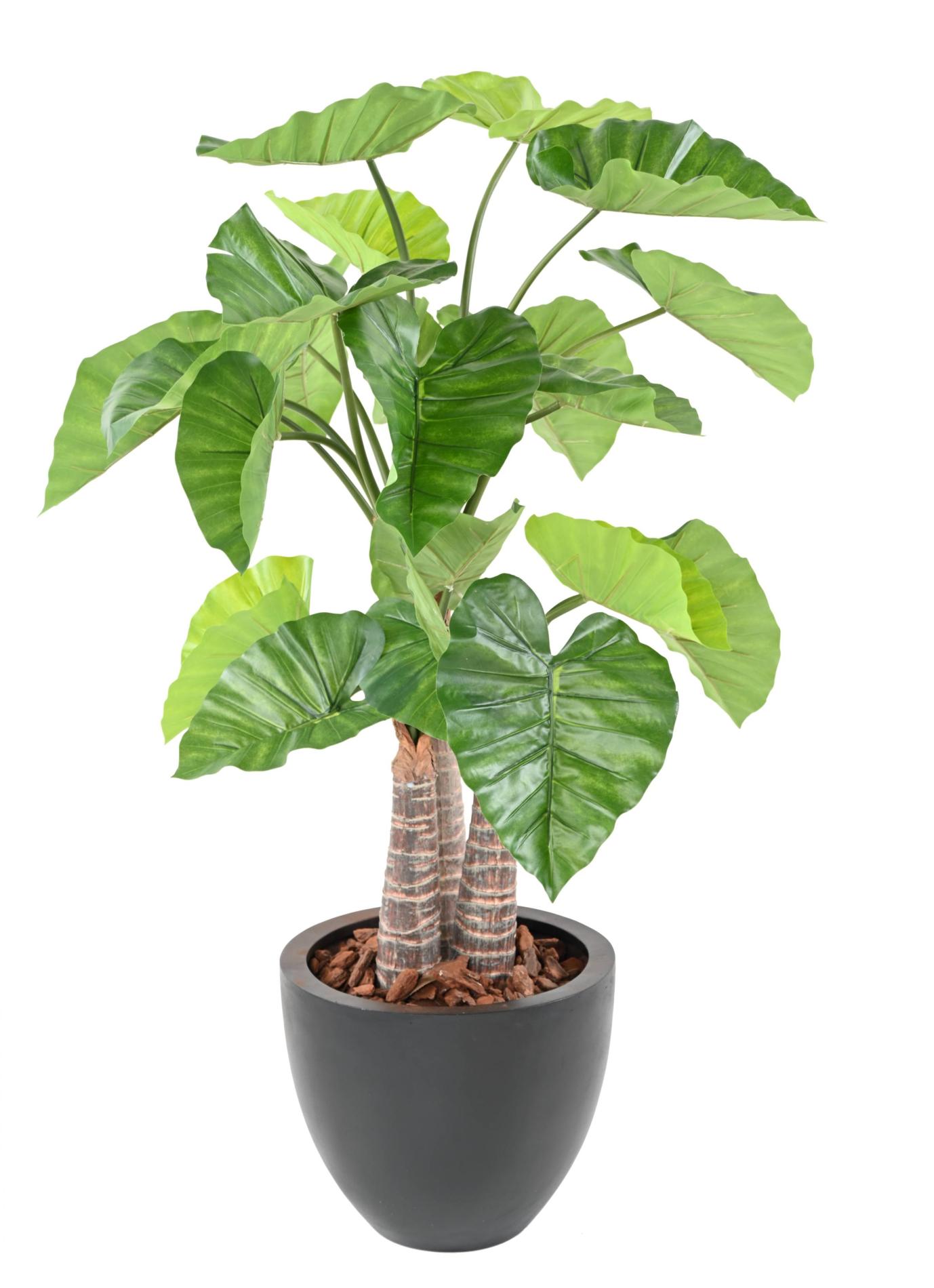 Plante artificielle tropicale Alocasia 3 troncs - décoration d'intérieur - H.130cm vert