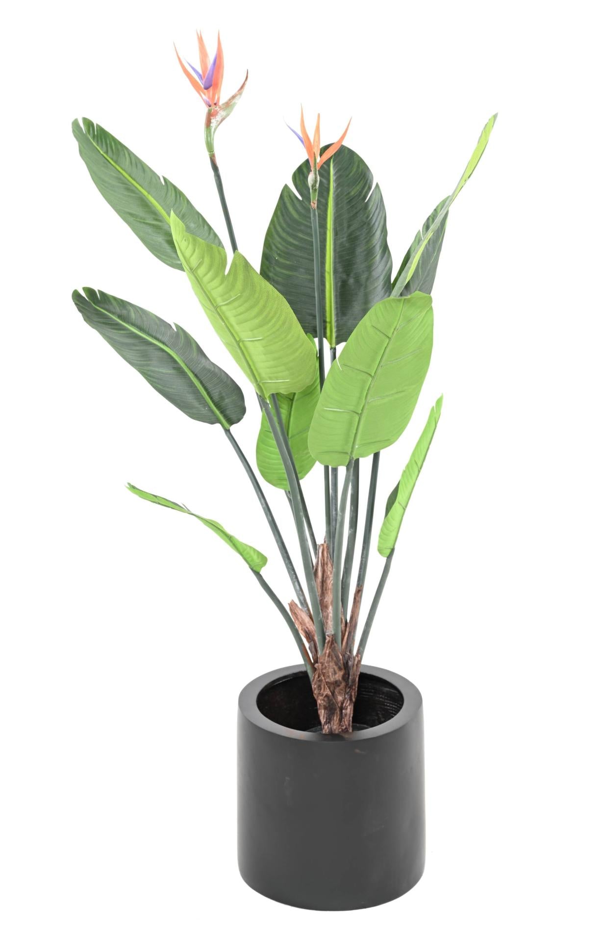 Plante artificielle tropicale Strelitzia 2 fleurs 10 feuilles - décoration intérieure - H.120cm