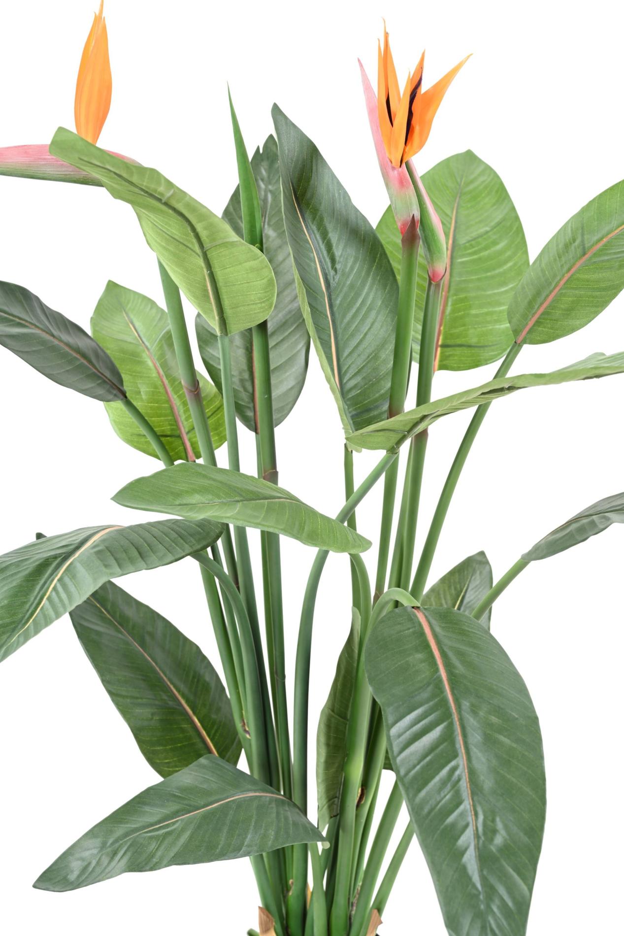 Plante artificielle tropicale Strelitzia 2 fleurs 2 boutons - décoration d'intérieur - H.110cm