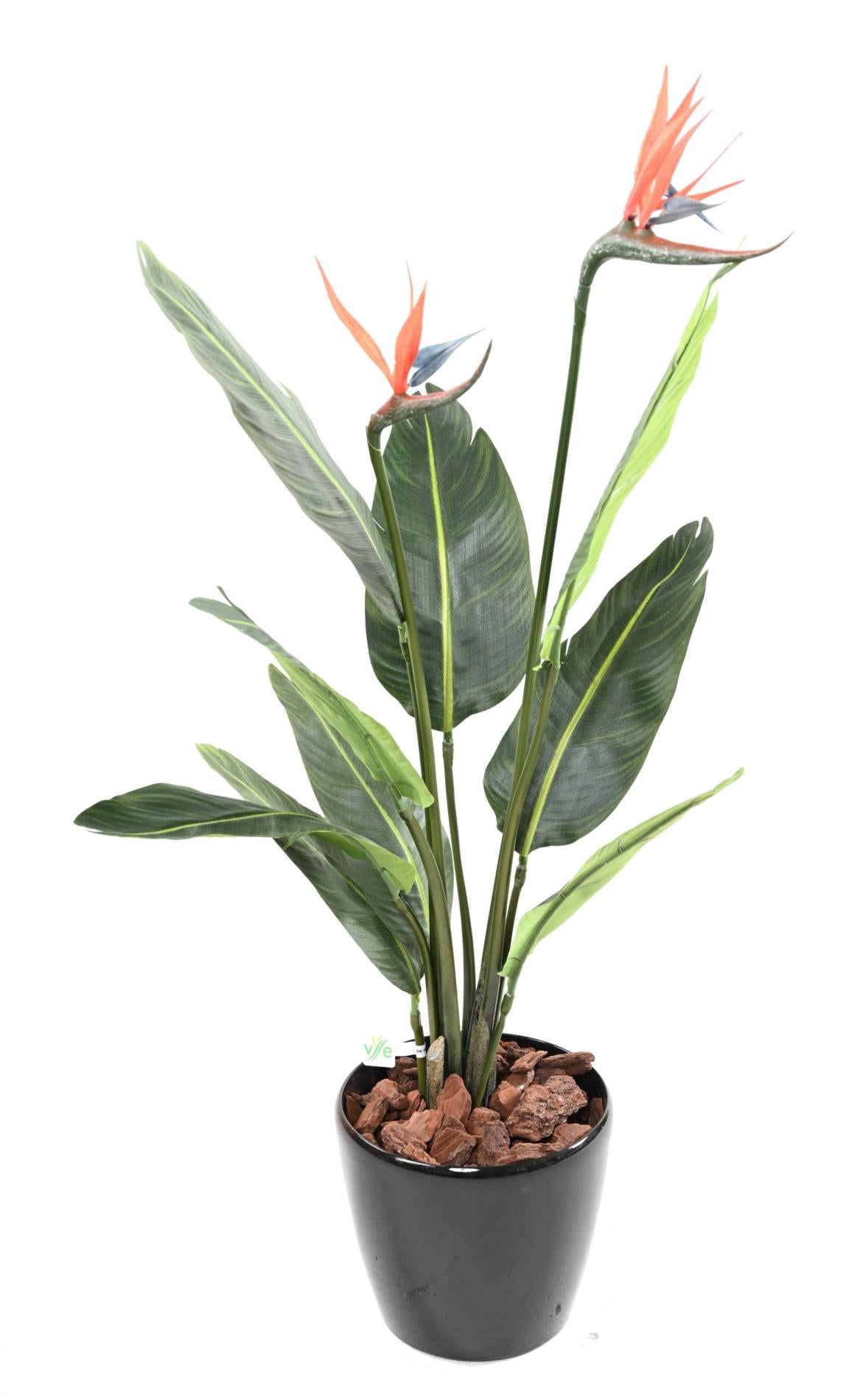 Plante artificielle tropicale Strelitzia 2 fleurs - décoration d'intérieur - H.95cm