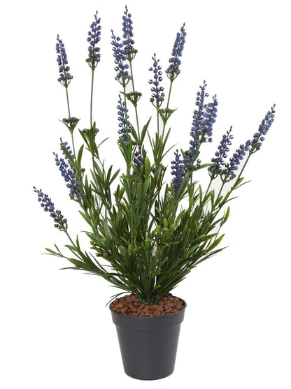 Plante fleurie artificielle Lavande en piquet - intérieur extérieur - H.52cm foncé