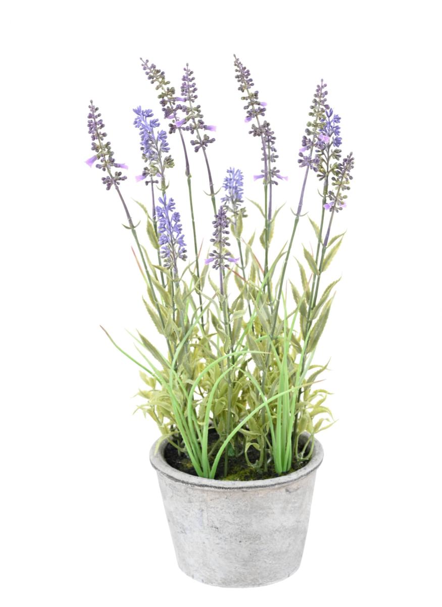 Plante fleurie artificielle Lavande pot déco - intérieur extérieur - H.40cm