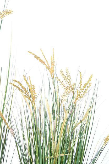 Plante artificielle Papyrus Scirpus Validus fleuri en pot - intérieur - H.90cm