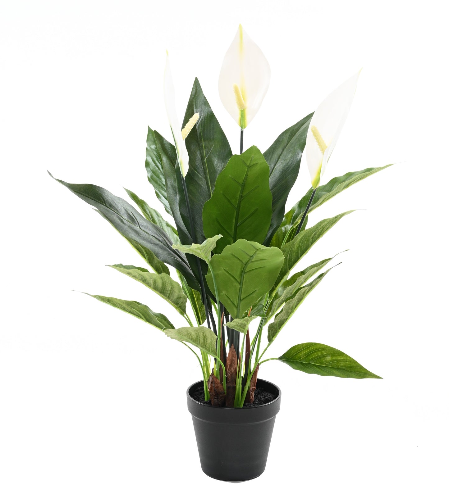 Plante artificielle fleurie Spathiphyllum en pot - décoration d'intérieur - H.50cm