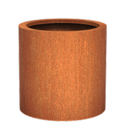 Pot pour fleur bac cylindre Atlas rouillé - extérieur jardin - H.60xØ.60cm Acier Corten