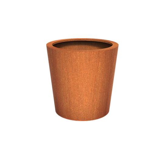 Pot pour fleur bac conique Cado rouillé - extérieur jardin - H.60xØ.60cm Corten