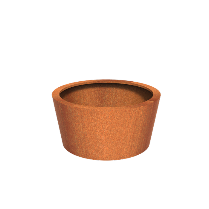 Pot pour fleur bac conique Cado rouillé - extérieur jardin - H.60xØ.120cm Corten