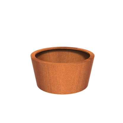 Pot pour fleur bac conique Cado rouillé - extérieur jardin - H.60xØ.120cm Corten