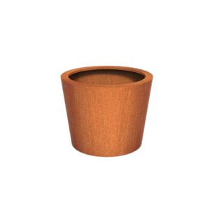 Pot pour fleur bac conique Cado rouillé - extérieur jardin - H.60xØ.80cm Corten