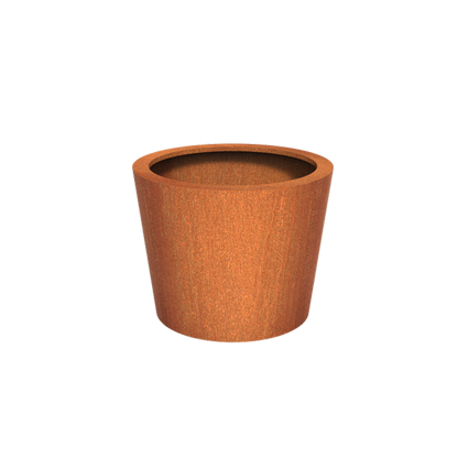 Pot pour fleur bac conique Cado rouillé - extérieur jardin - H.80xØ.100cm Corten