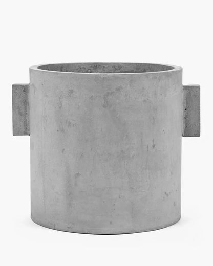 Pot de fleur rond en béton - décoration d'intérieur - H.30xØ.30cm gris ciment