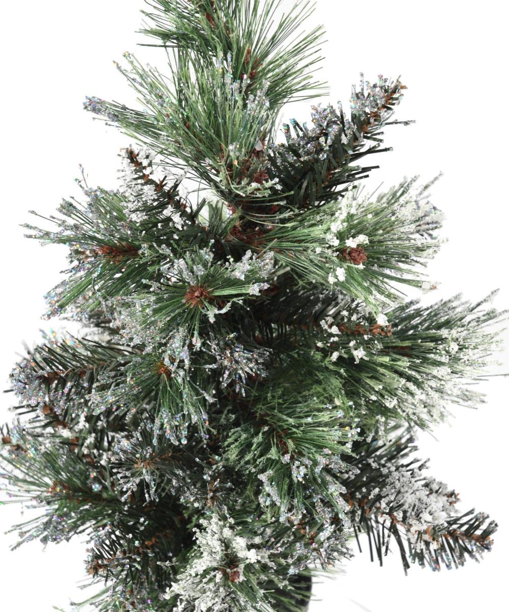 Sapin de noël mini Finley givré - plante synthétique intérieur - H.45cm vert blanc