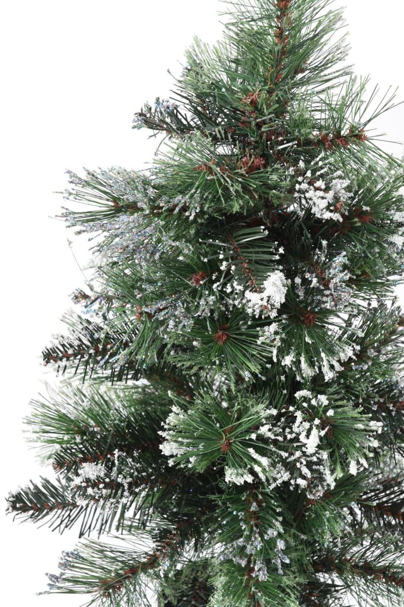 Sapin de noël mini Finley givré - plante synthétique intérieur - H.60cm vert blanc