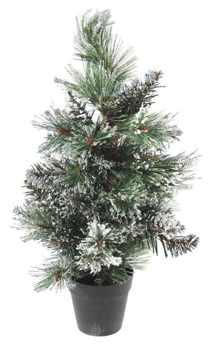 Sapin de noël mini Finley givré - plante synthétique intérieur - H.45cm vert blanc