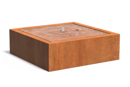 Table d'eau fontaine avec LED - extérieur jardin - 120xH.40cm Acier Corten