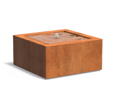 Table d'eau fontaine avec LED - extérieur jardin - 80xH.40cm Acier Corten