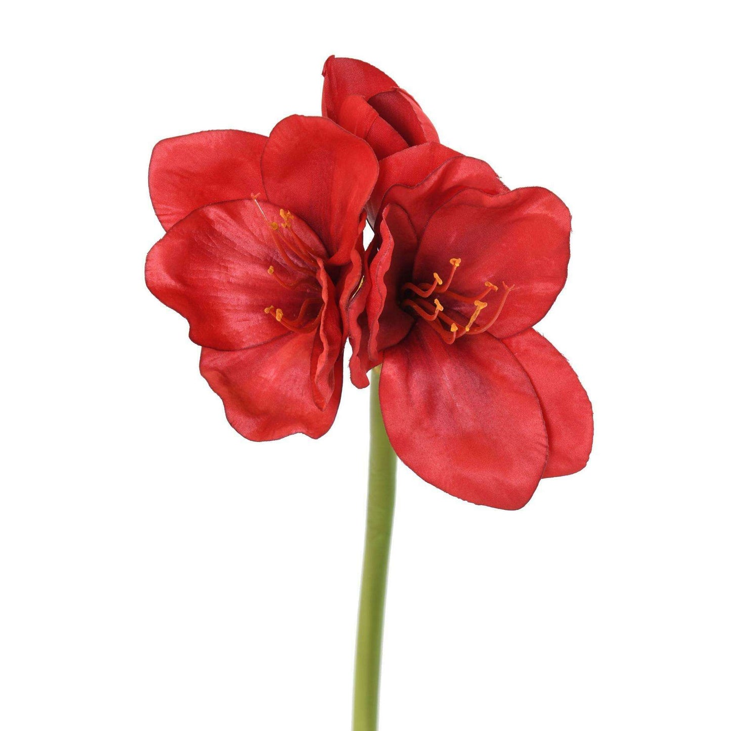 Amaryllis artificielle 2 fleurs 1 bouton - création florale - H.60cm rouge